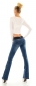 Preview: Used Bootcut-Jeans mit Stretch-Gürtel in blue washed