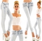 Preview: Skinny-Jeans mit süssen Zier-Zippern in acid