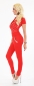 Preview: Eleganter Kurzarm-Overall mit Glitzerverzierung in rot