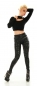 Preview: Sexy Highwaist Thermo-Leggings mit Glamour-Schriftprints - schwarz