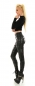 Preview: Sexy Highwaist Thermo-Leggings mit Glamour-Schriftprints - schwarz