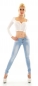 Preview: Sexy Middle Waist Push Up Jeans in light blue