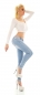Preview: Sexy Middle Waist Push Up Jeans in light blue