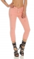 Preview: Moderne 7/8 Crash-Jeans mit Vintage-Applikationen - rosa