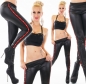 Preview: Wetlook Leggings mit Schmuck-Bordüre - schwarz