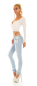 Preview: Sexy Middle Waist Push Up Jeans in ice blue