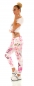 Preview: Modische Freizeithose im Baggy Style mit Allover Print in pink