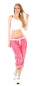 Preview: 7/8 Leinenhose mit Schrift Print - pink