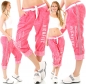 Preview: 7/8 Leinenhose mit Schrift Print - pink