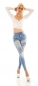 Preview: Sexy Vintage-Jeans mit Schmuck-Patches in ice blue