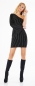 Preview: Samt One-Arm-Minikleid mit elegantem Glitzer-Effekt in schwarz