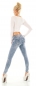 Preview: Sexy Stretch Push Up Jeans mit Glamour-Skull - blue washed