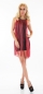 Preview: Charleston-Minikleid mit glitzernder Fransen-Verzierung in schwarz/rot