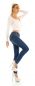 Preview: Figurbetonte Skinny Jeans mit Schleifen-Verzierung - dark blue