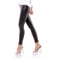 Preview: Sexy Wetlook-Treggings mit Sternen-Borde - schwarz