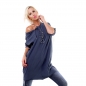 Preview: Oversize-Longpullover mit Schnürleiste - blue washed