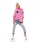 Preview: Legere geschnittene Bluse mit Glitzerapplikationen - pink