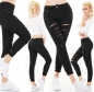 Preview: 7/8 High Waist Slim Fit Skinny-Jeans im sexy Destroyed-Look - schwarz