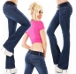 Preview: Moderne Bootcut-Jeans mit Stretch-Gürtel in dark blue