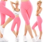 Preview: Capri- Push Up Leggings im High Waist-Look - pink