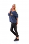 Preview: Modischer Feinstrick-Pullover mit Pailetten-Verzierung - blau