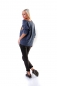 Preview: Modischer Feinstrick-Pullover mit Pailetten-Verzierung - blau