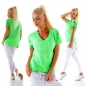 Preview: Figurbetontes Shirt in Netz-Optik - neongrün