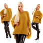 Preview: Oversize Cape Pullover mit Bouclé-Optik  in curry