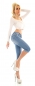 Preview: Capri- Stretch-Jeans mit Push Up Effekt in light blue