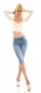 Preview: Capri- Stretch-Jeans mit Push Up Effekt in light blue