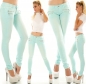 Preview: Sexy Skinny- Hüftjeans mit süssen Zier-Zippern - aqua