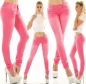 Preview: Sexy Skinny- Hüftjeans mit süssen Zier-Zippern - pink