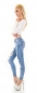 Preview: Sexy Vintage-Jeans mit Schmuck-Patches in ice blue