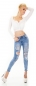 Preview: Sexy Vintage-Jeans mit Schmuck-Patches in ice blue