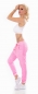 Preview: Moderne Baggy-Hose mit Zierzippern in neonpink