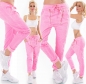 Preview: Moderne Baggy-Hose mit Zierzippern in neonpink