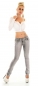 Preview: Straight Legs Jeans Flap Pokets und Kontrastnähte in grey washed