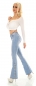 Preview: Moderne Flare Cut Jeans mit seitlicher Knopfleiste in light blue