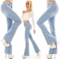 Preview: Moderne Flare Cut Jeans mit seitlicher Knopfleiste in light blue