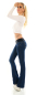 Preview: Klassische Middle Waist Bootcut Jeans in dunkler Waschung - indigo