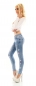 Preview: Skinny Jeans mit Push Up Effekt und Herzchen Prints in light blue