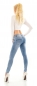 Preview: Skinny Jeans mit Push Up Effekt und Herzchen Prints in light blue