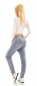 Preview: Lässige Baggy-Jeans mit Diagonal-Zipper in light blue