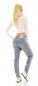 Preview: Lässige Baggy-Jeans mit Diagonal-Zipper in light blue