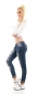 Preview: Sexy Destroyed-Jeans mit Rissen und Nieten-Verzierungen - dark blue