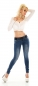 Preview: Skinny-Jeans in aktueller Waschung mit breitem Gürtel - dark blue