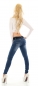 Preview: Skinny-Jeans in aktueller Waschung mit breitem Gürtel - dark blue