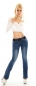 Preview: Moderne Bootcut-Jeans mit Stretch-Gürtel in dark blue