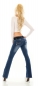 Preview: Moderne Bootcut-Jeans mit Stretch-Gürtel in dark blue