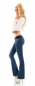 Preview: Moderne Bootcut-Jeans mit Stretch-Gürtel in dark blue